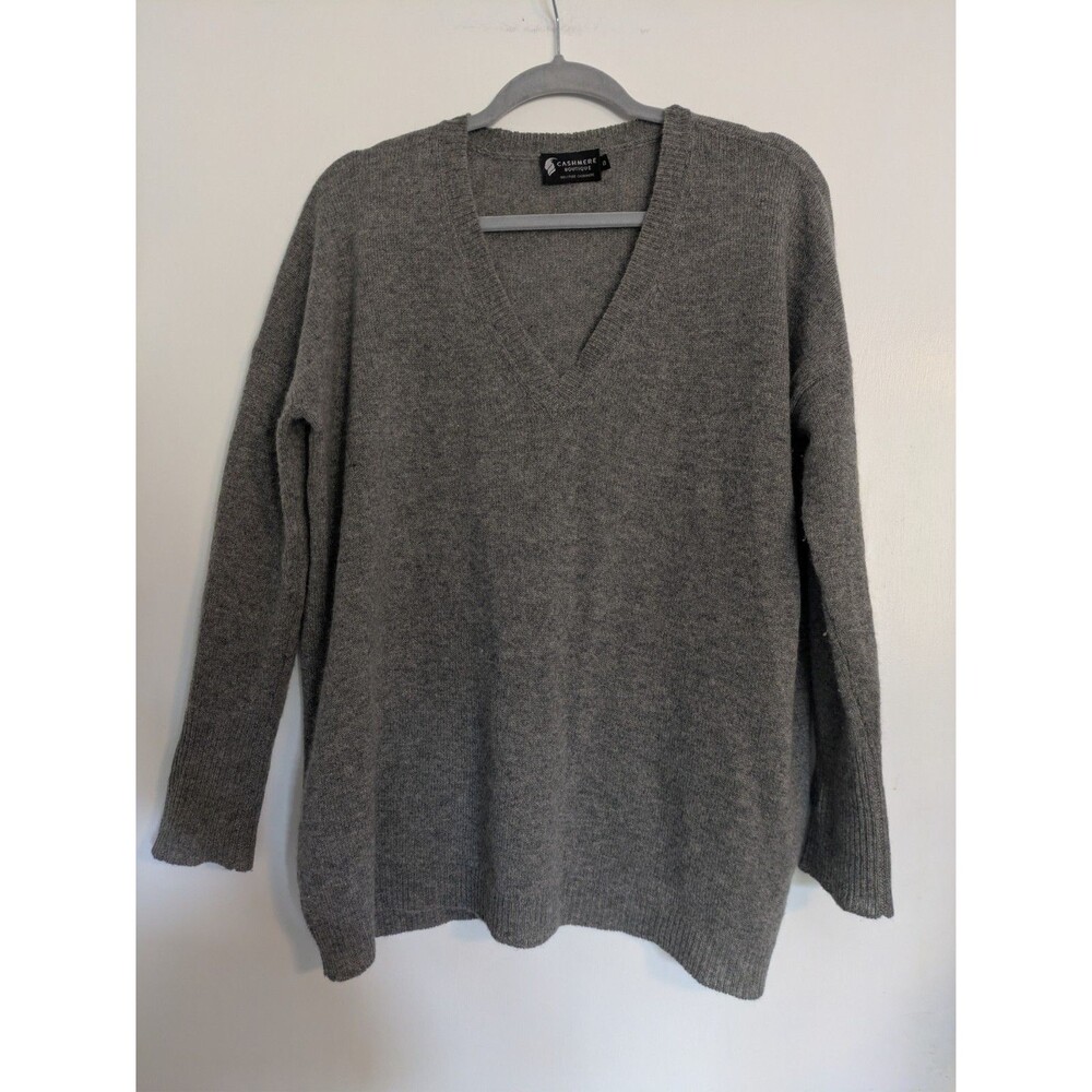 Cashmere boutique Womens Oversize V-neck Sweater VNeck Size Small 100% Cashmere